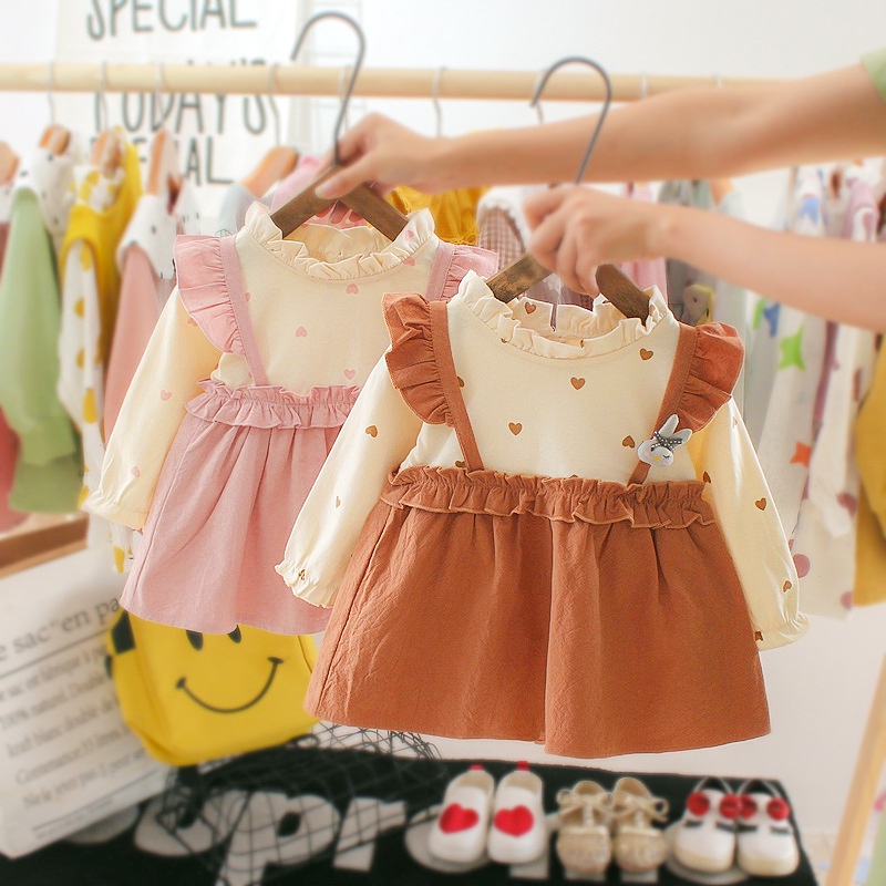 Bayi - 2 Tahun | Dress Bayi Ahreum - Dress Anak Perempuan Premium Gaya Overall - Dress Anak korea Korean Style ZR Vedia