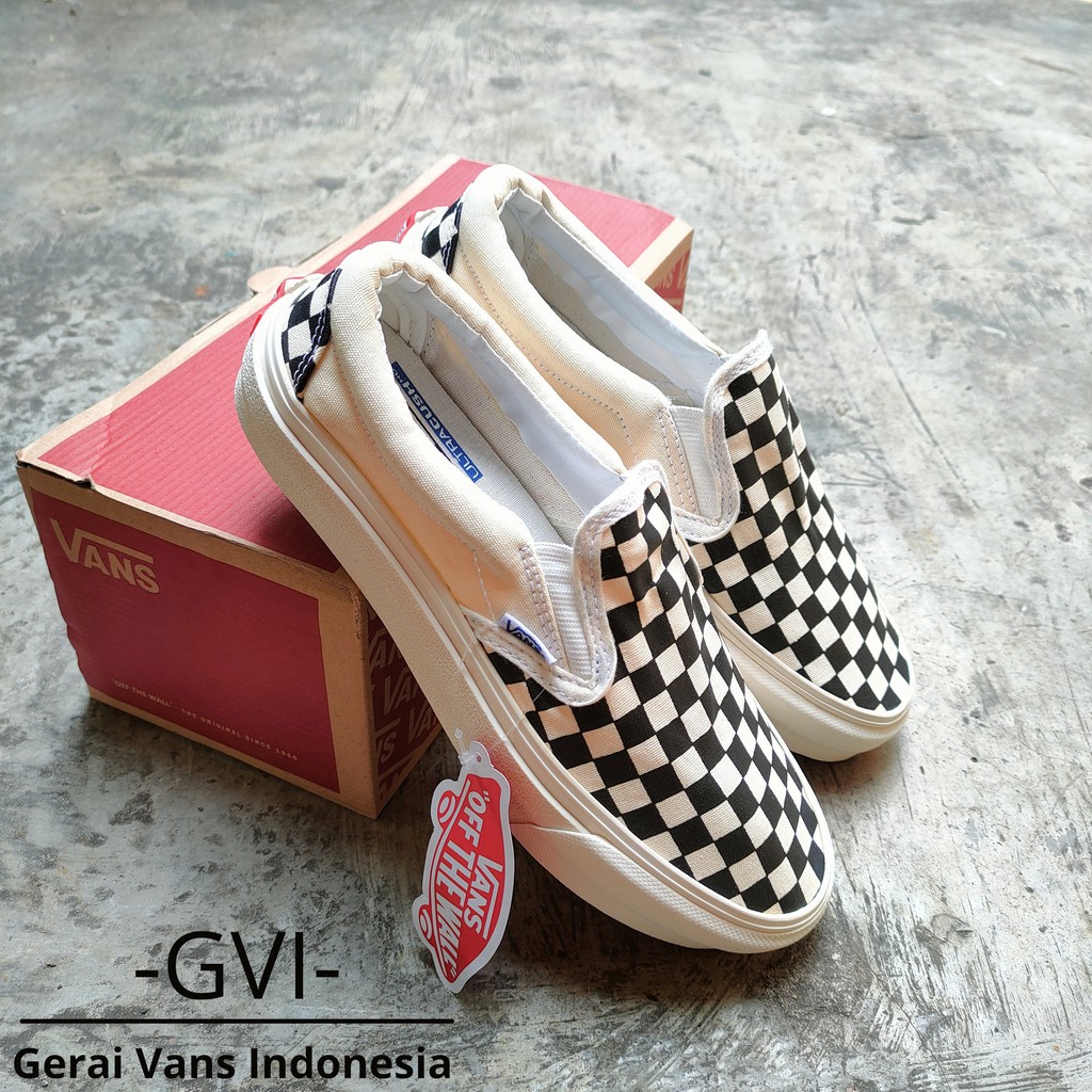 (GRATISSS!!!) VANS SLIP ON OG CHECKERBOARD BLACK WHITE WAFFLE DT PREMIUM BNIB-7