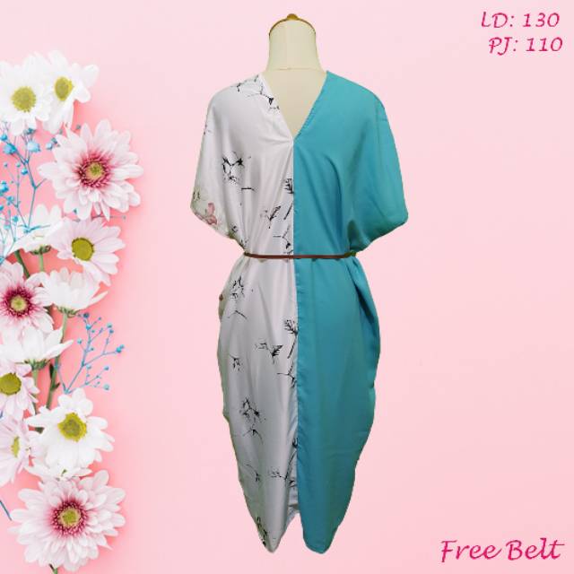 Kaftan Wanita Muslim Gamis Panjang Motif