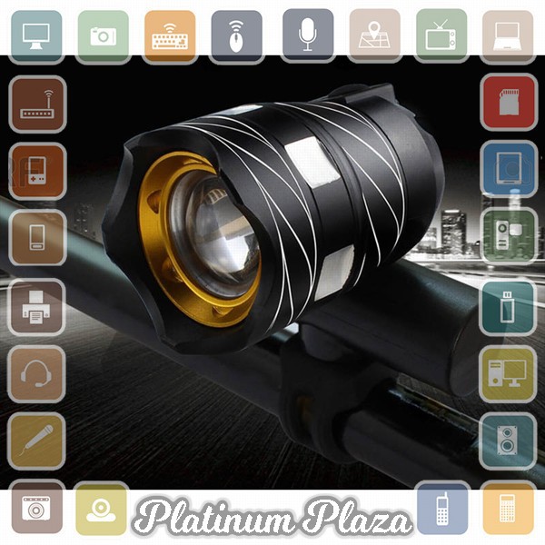 TaffLED Lampu Sepeda LED Chargerable Zoomable Bicycle Headlight CREE XML-T6 - ZK30 - Black`1R6UUZ-