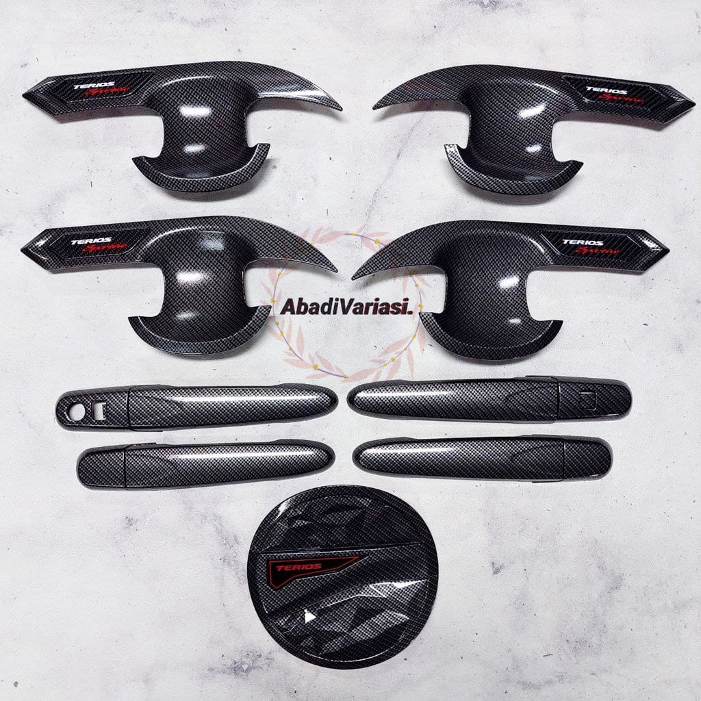 Paket Outer Handle Tank Cover Mobil All New Terios Full Smartkey Carbon