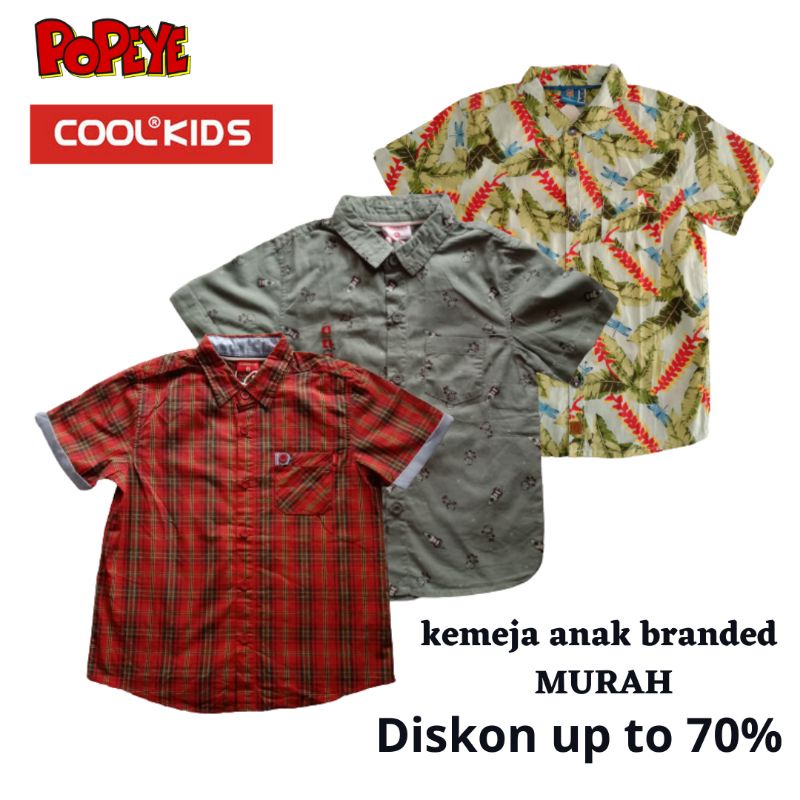kemeja anak laki-laki branded mall(coolkid,Popeye)