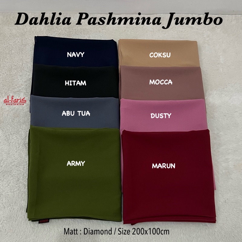 Pashmina Jumbo 200x100 Set Cadar | Pashmina Diamond Crepe | Jilbab Jumbo Syari