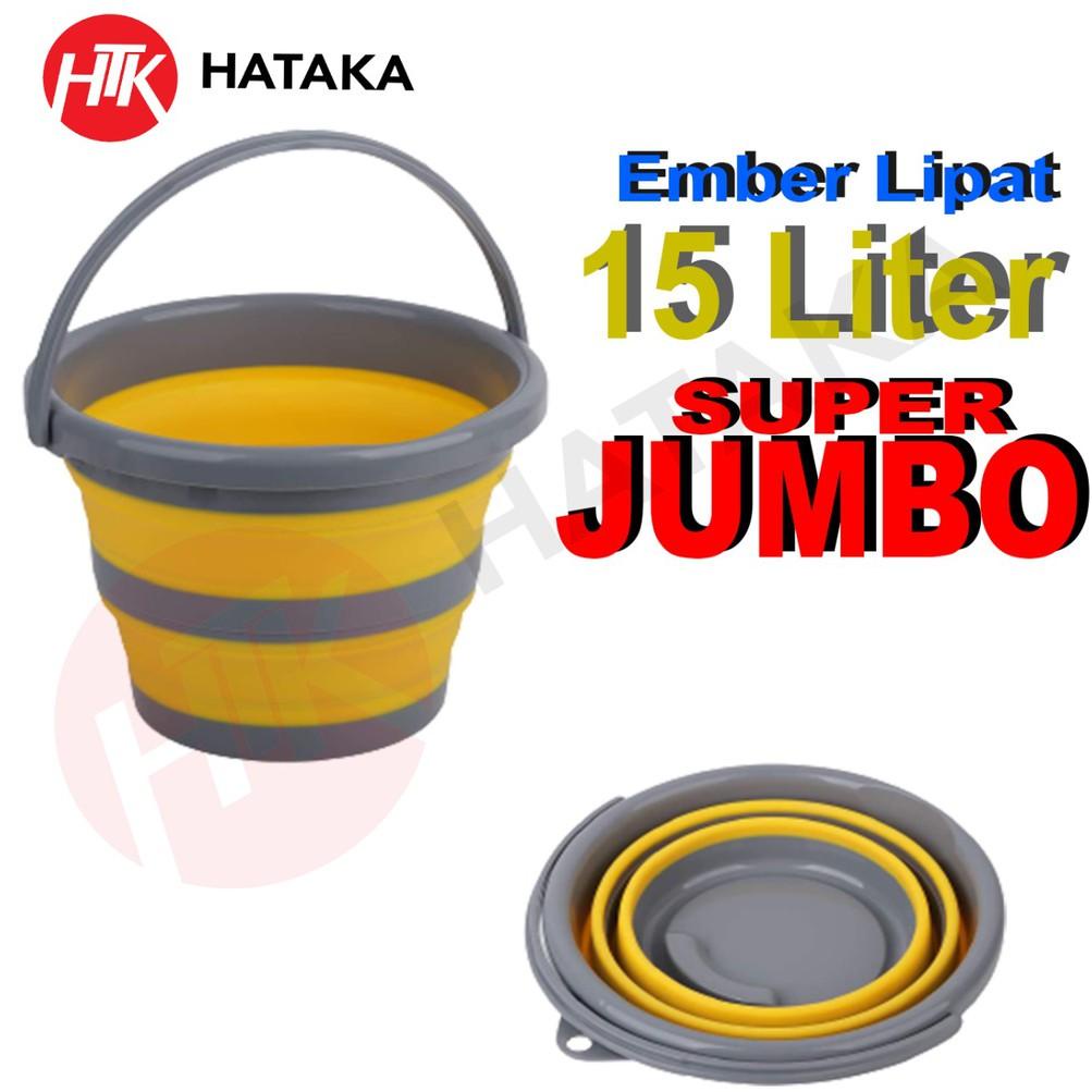 ➜Jual❅ (15L)Ember LIPAT JUMBO portable /Ember mancing/ Ember lipat Silicone/ Fordable Bucket 15L 54 