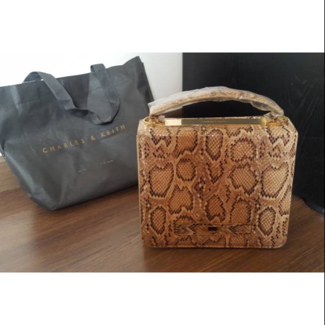 Charles and keith snake skin bag ORI