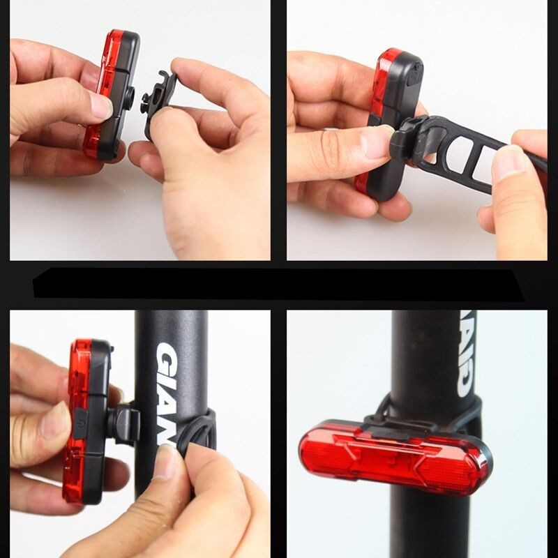 ROBESBON Lampu Belakang Sepeda USB Rechargeable Bicycle Tail Light - AS1010