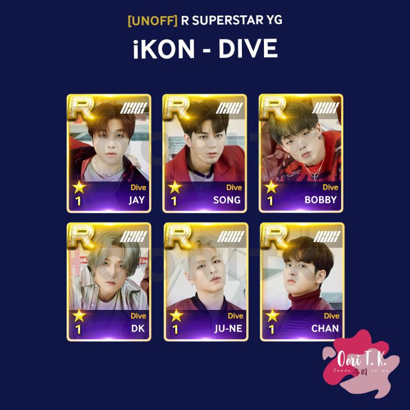(MIN PEMBELIAN 3 PCS - MIX) [UNOFF] R CARD SUPERSTAR YG IKON "DIVE" PHOTOCARD PC JAY SONG BOBBY DK J