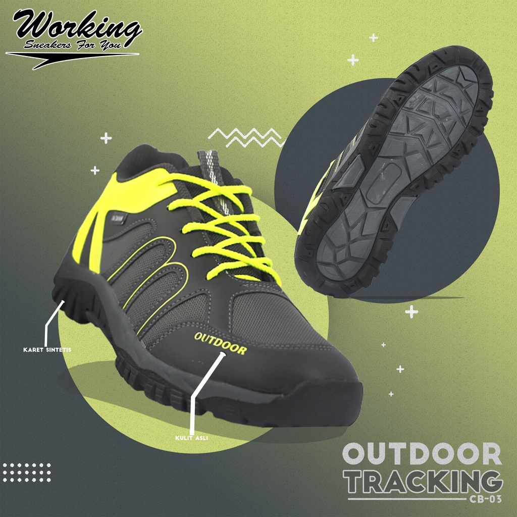 Sepatu Pria Original Working CB-03 // Sepatu Hiking Anti Air Gunung Adventure Touring Outdoor Shoes