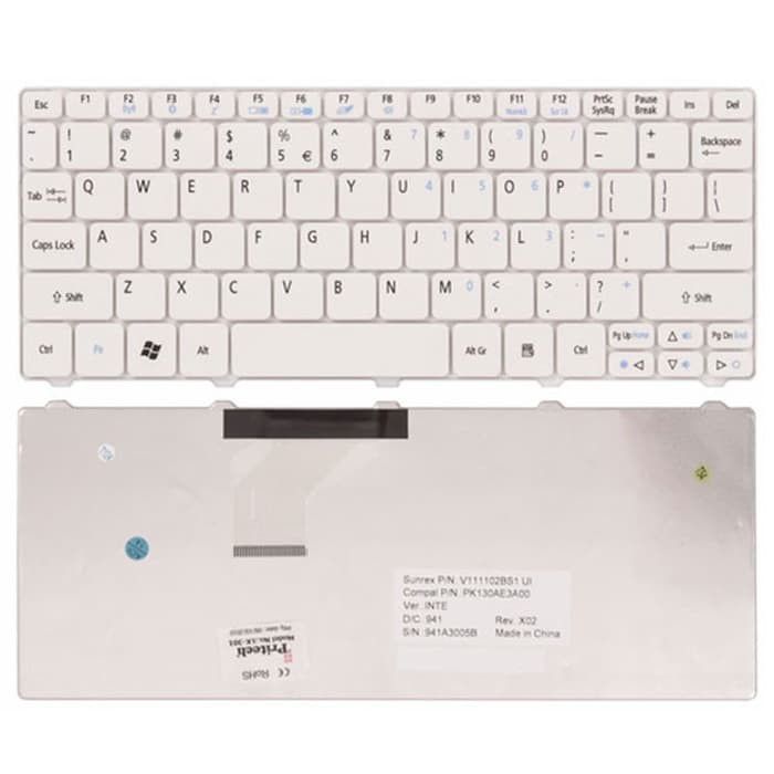 KEYBOARD kibor kibot kipet ACER 522 532 532H 532G AO532H AO521 BLACK N WHITE