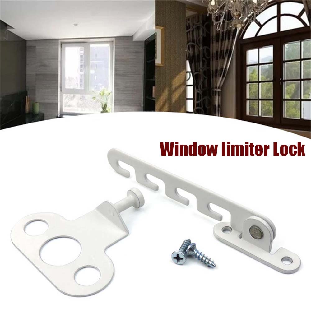 REBUY Security Casement wind brace Solid Window Lock Window limiter Lock Windproof Child Safety protection Swivel Window Home Improvement Home security Window Hardware Wind Hook Brace/Multicolor