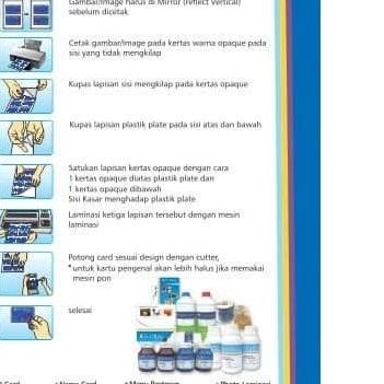 

♤ CORAL Kertas PVC Bahan ID Card Instan A4 isi 5 Lembar ♡