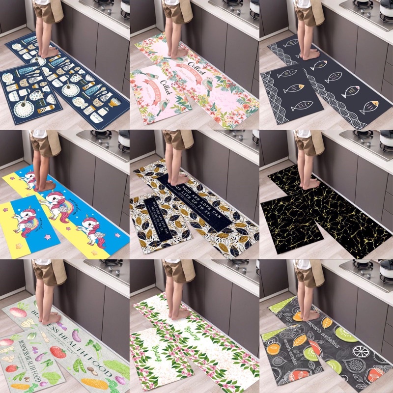 Keset Dapur 2 in 1 Kitchen Floor Mat Set / Karpet Alas Lantai Rumah Kamar Dapur / Matras Anti Slip