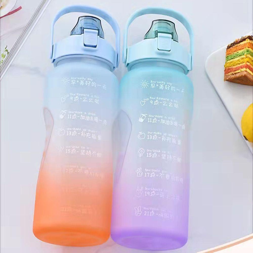 Solighter 2000ml Botol Air Portable Plastik Travel Camping Kapasitas Besar Minum Kendi Fitness Gradient