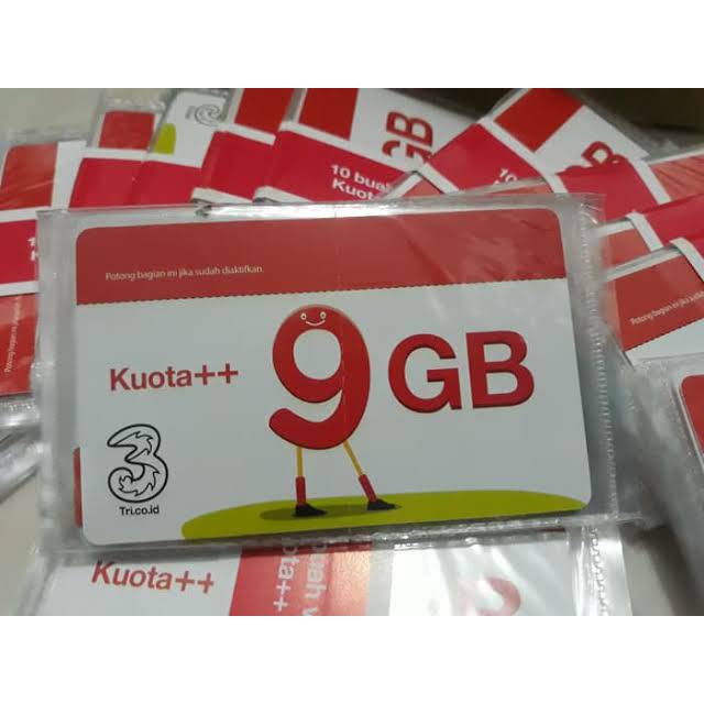 [KIRIM FISIK] VOUCHER DATA KUOTA TRI 9GB IKUT MASA AKTIF KARTU