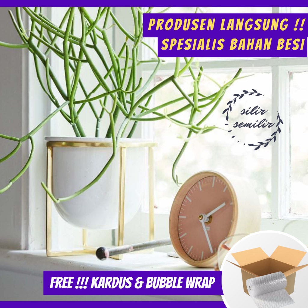 SMF025 Dekorasi Rak Standing Pot Bunga Hias Hiasan Plastik Bahan Besi Susun Rumah Kamar Minimalis