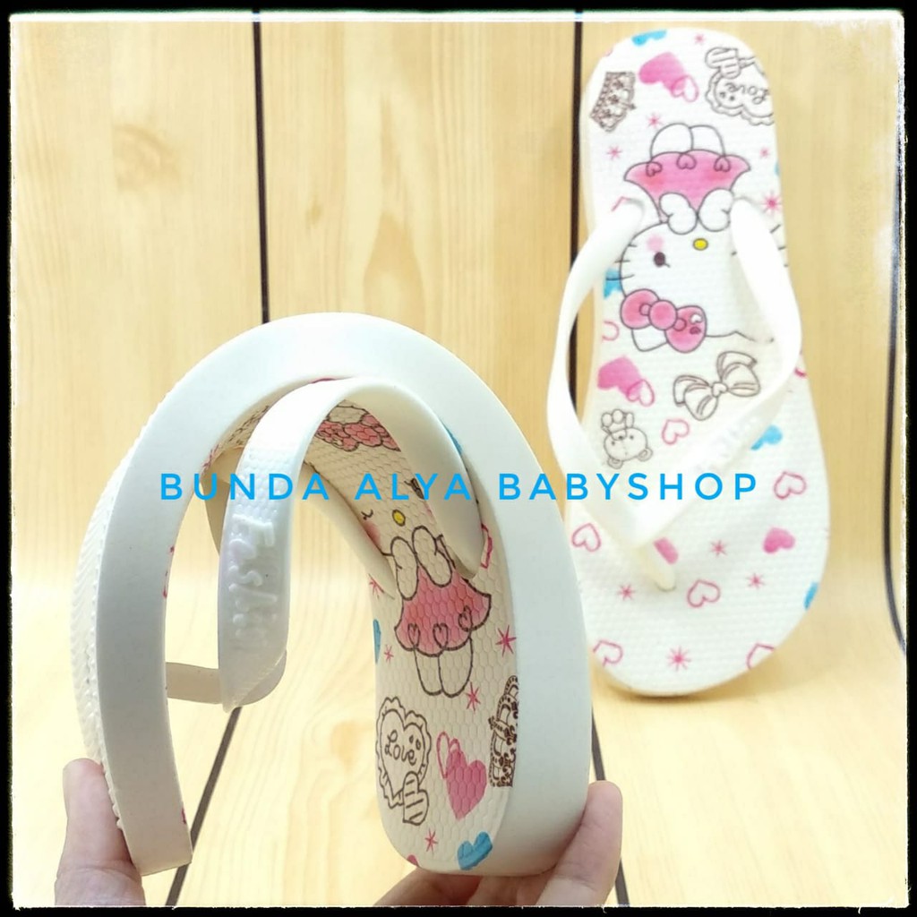 Sandal Jepit Wanita Size 36 - 40 IMPORT Karet PUTIH - Sendal Jepit Cewek Harian Anti Licin Kucing Anti Licin