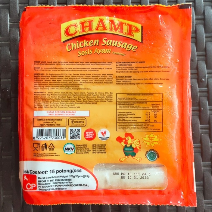 

Champ Sosis Ayam 375GR (15pcs)