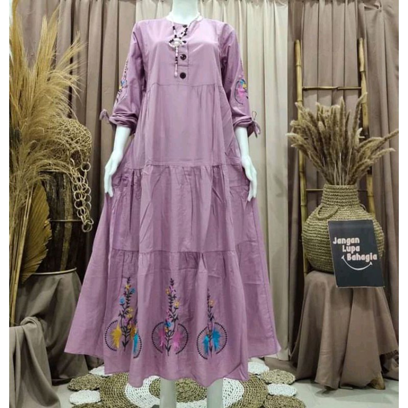 Gamis katun Variasi Bordir