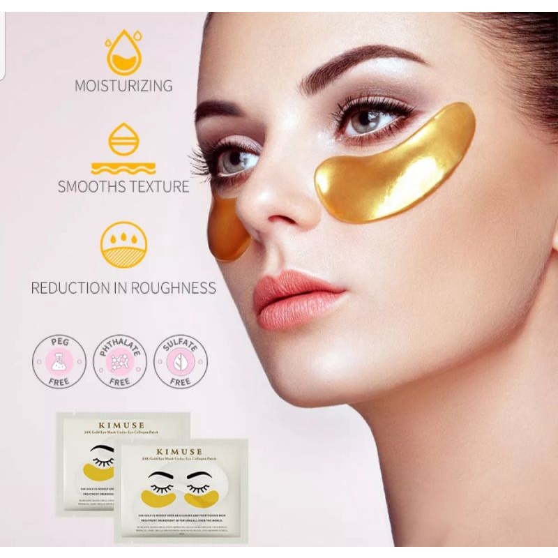 [COD &amp; READY STOCK] KIMUSE 24K GOLD UNDER EYE COLLAGEN | EYE MASK | EYE PATCH | MASKER MATA KOLAGEN