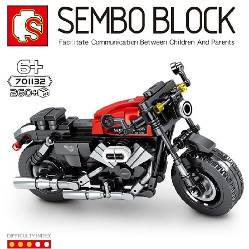 Brick Sembo Block Sepeda Motor Technic Street Racer Motorbike Motorcycle Ride