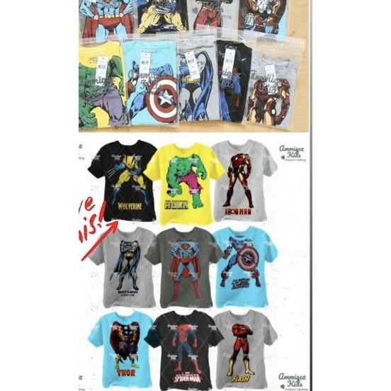 Amigos Tee Marvel Head 2T-12T/kaos anak/kaos marvel/kaos anak murah/Kaos avengers/kaos hulk/bekasi