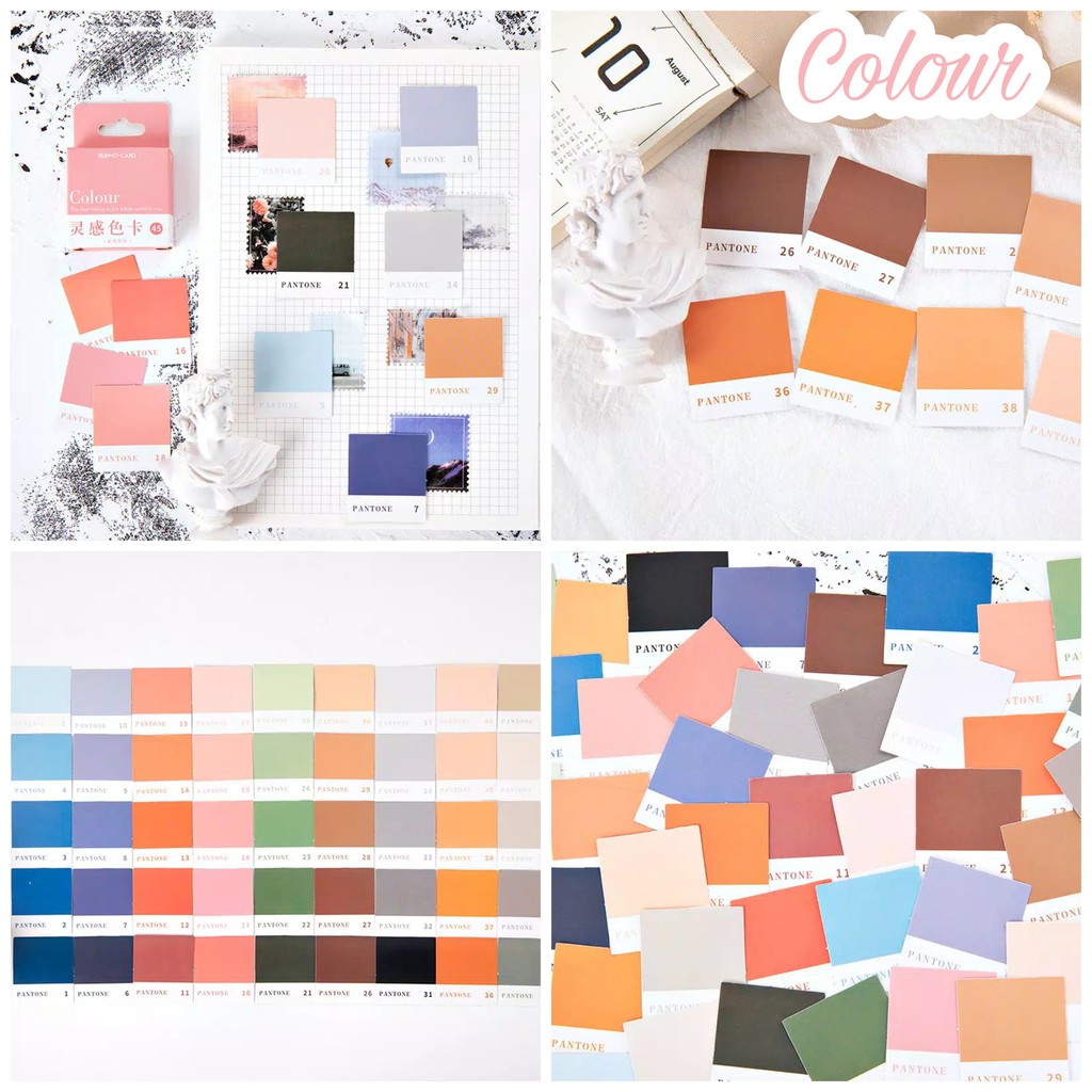 45pcs Aesthetic Stiker Box Lucu Murah Dekorasi Hias Diary/Journal/Scrapbook/DIY-Colour