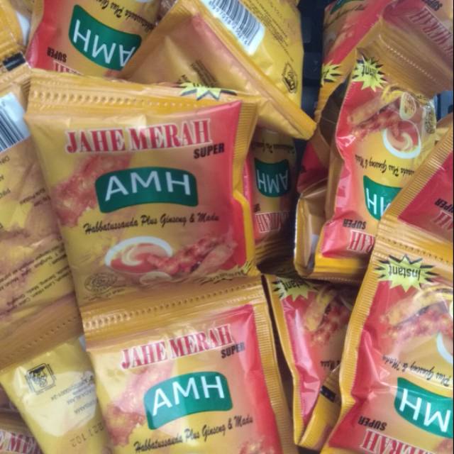 

Jahe Merah Super AMH Sachet amanah herbal untuk perut kembung demam rematik dll