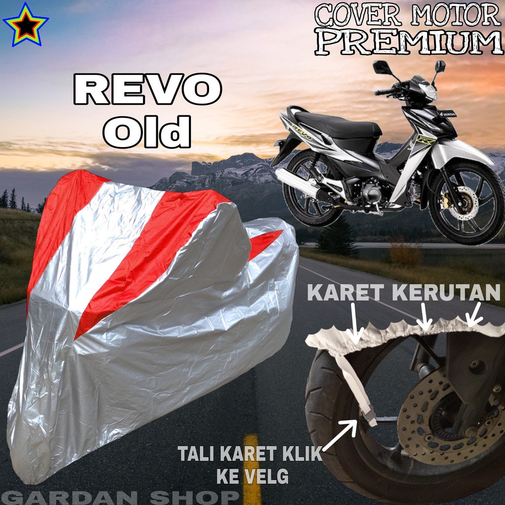 Sarung Motor REVO OLD Silver MERAH Body Cover Penutup Motor Revo Old PREMIUM