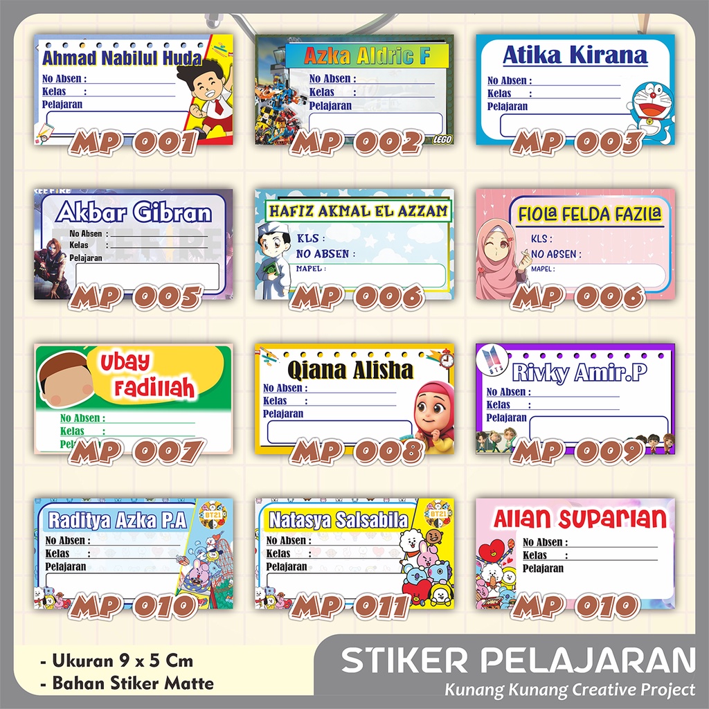 

STIKER LABEL MATA PELAJARAN