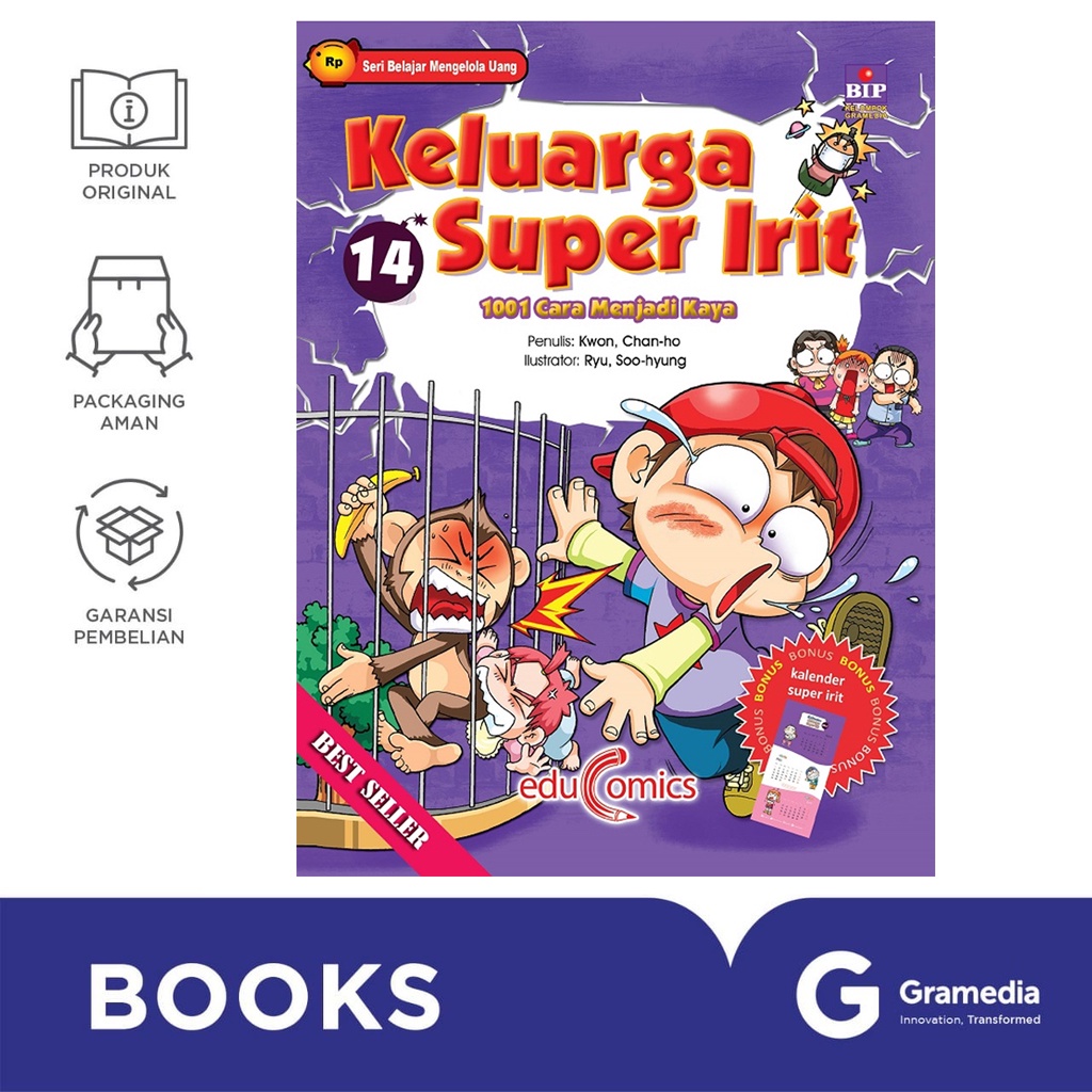Gramedia Bali - Educomics : Keluarga Super Irit 14 : 1001 Cara Menjadi Kaya
