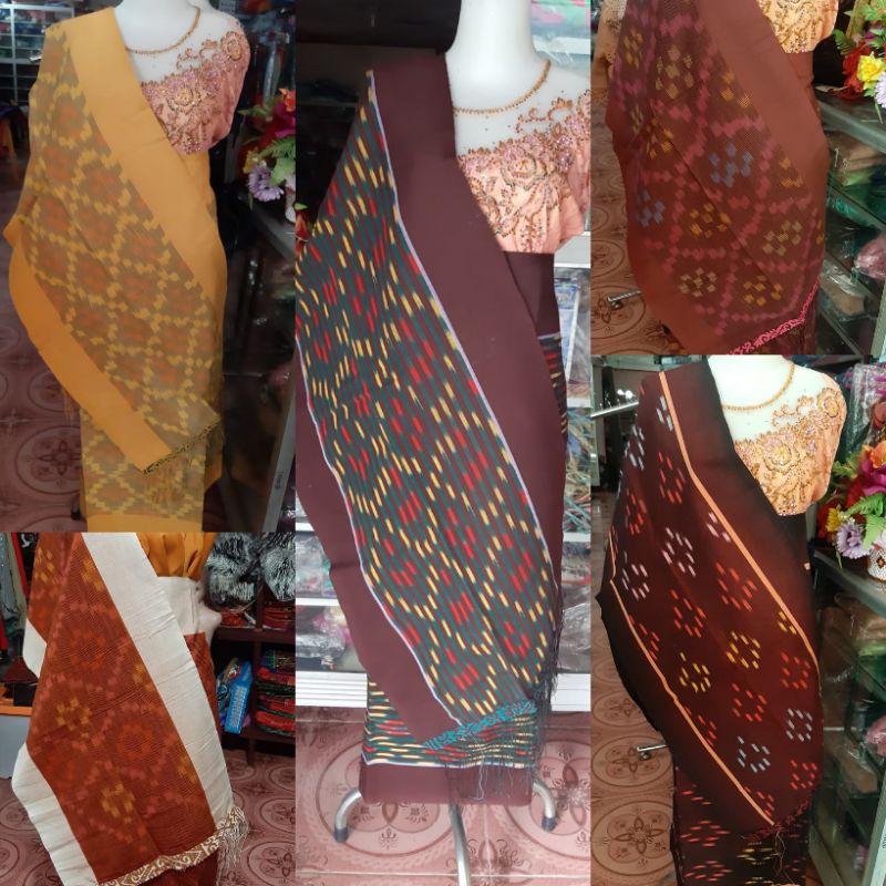 ORIGINAL SARUNG SELENDANG MAULANA MANDAR TENUN TANGAN TARUTUNG COKLAT SONGKET BATAK MURAH SONGKET MA