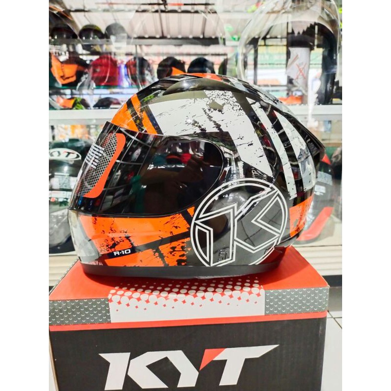 helm full face kyt r10 #3 motif red/black