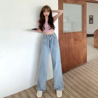 Celana Panjang Model  Longgar Lebar  Lurus High Waist Gaya 