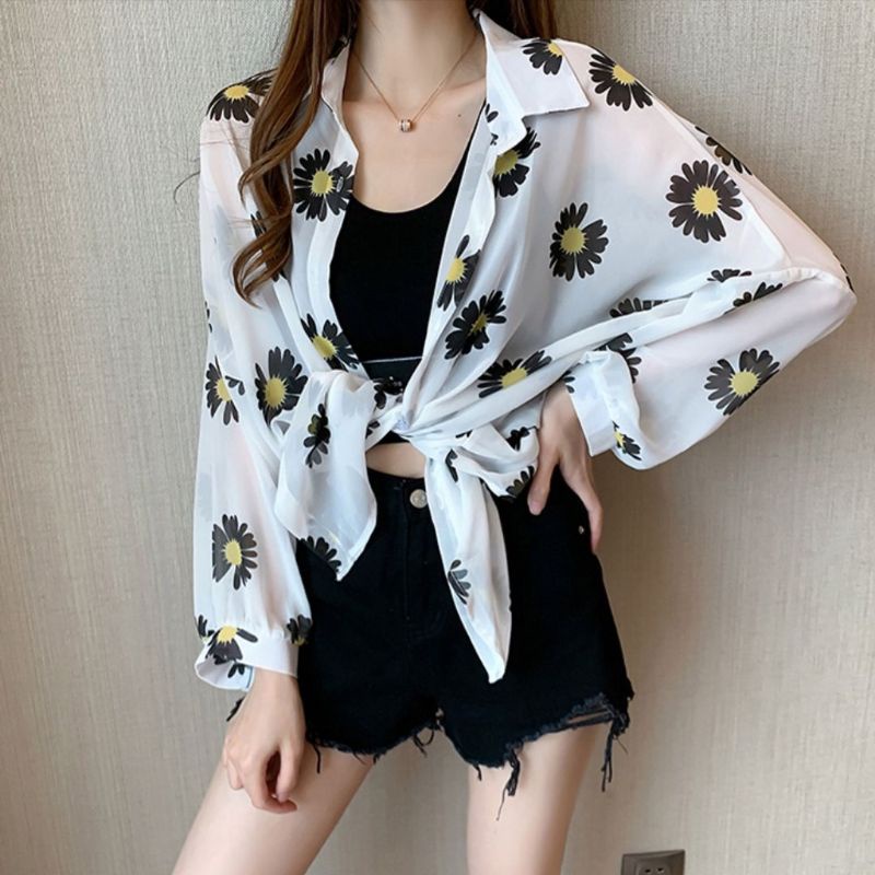 MDLV 8542 MINUSONE SHIRT KEMEJA KOREA KEMEJA DAISY BLOUSE KOREA KEMEJA CHIFFON IMPORT FASHION IMPORT