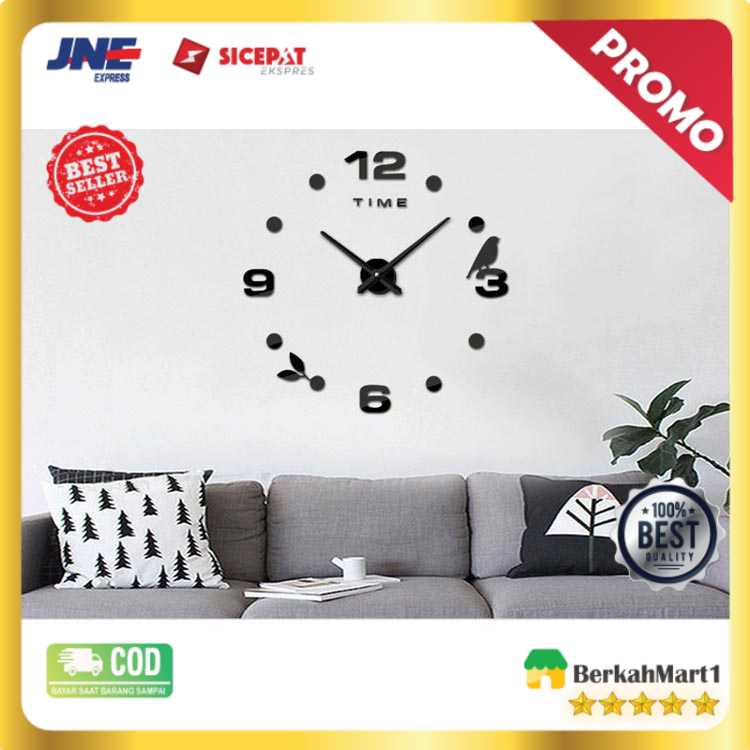 Jam Dinding DIY Giant Wall Clock Quartz Model Burung - DIY-06