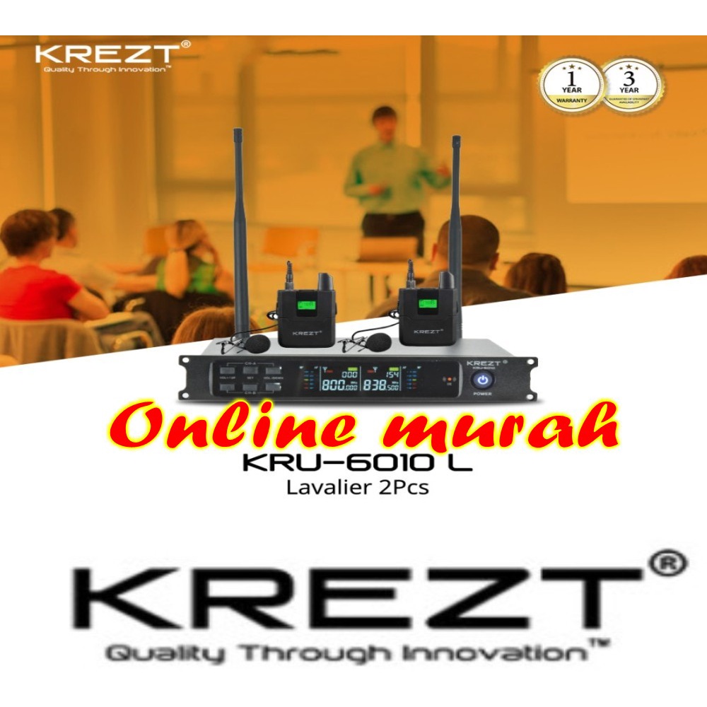 mic wireless krezt kru6010 krezt kru 6010 2 mic clipon garansi resmi