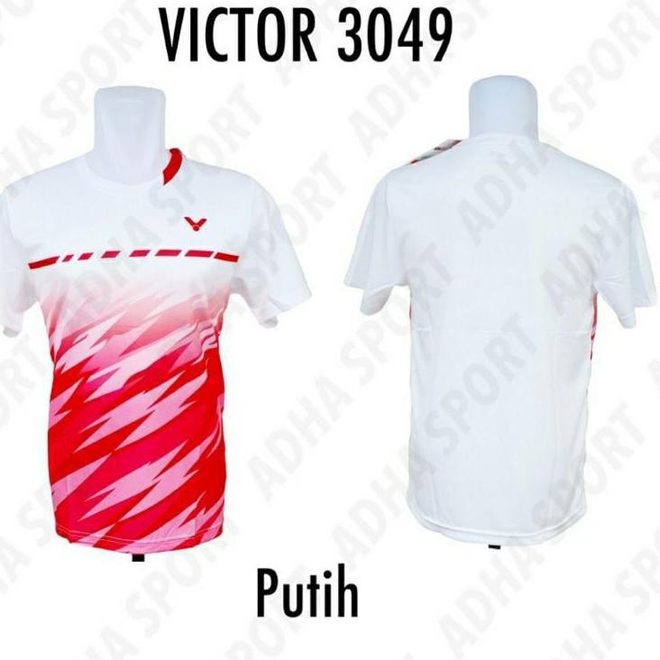 Kaos Badminton Vir 3049 / V3049 Putih Import / Grade Ori Bulutangkis Store Surabaya Adha Sport 