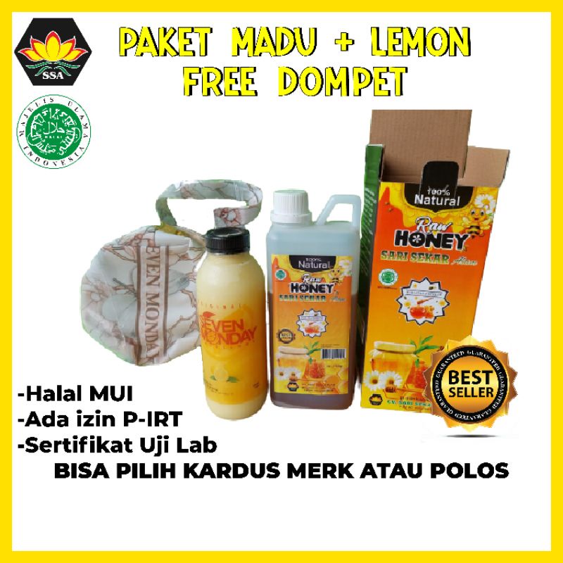 PAKET DIET SEHAT MADU 1 KG + PURE LEMON SEVEN MONDAY 500 ML