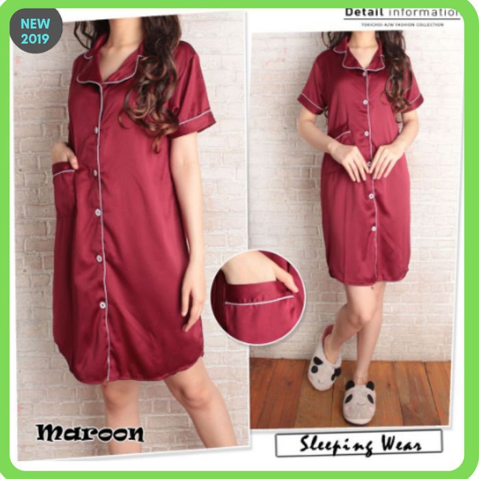 RECOMMENDED  BAJU T BAJU-TIDUR-PIYAMA-DEWASA-PIYAMA-SALUR-PIYAMA-COUPLE-CP-TANGAN-PENDEK-PIYAM M4U2