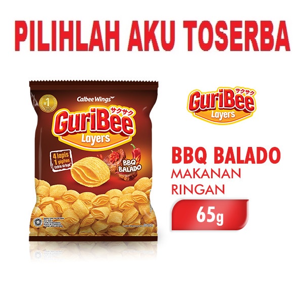 Guribee Layers BBQ Balado 65 gr - ( HARGA 1 DUS ISI 30 PCS )