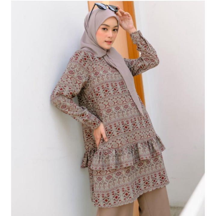 khadra long tunik maroon by lights.clo size L