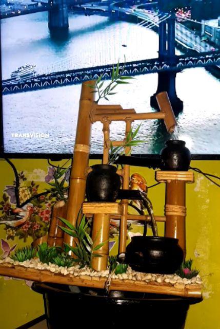 Miniatur Air Mancur Bambu Cendani 3 Kendi - Gunungsaren 32x14x34cm