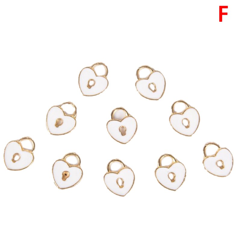 Hbid Glory 10Pcs / Set Liontin Bentuk Kunci Hati Bahan Alloy Untuk Kerajinan Tangan DIY Charms