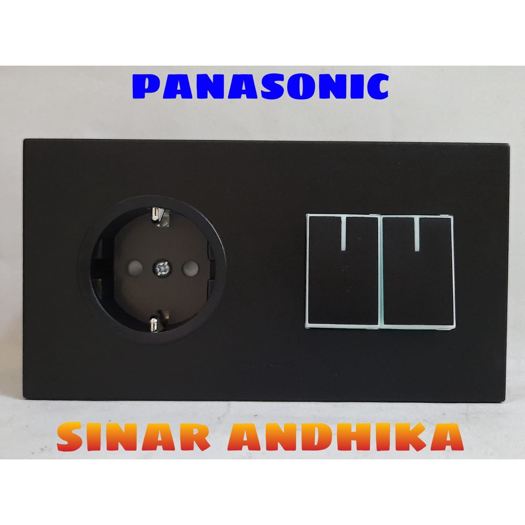 STOP KONTAK + SAKLAR SERI KECIL HOTEL HITAM PANASONIC WESJP 11212B+WESJ 5932B