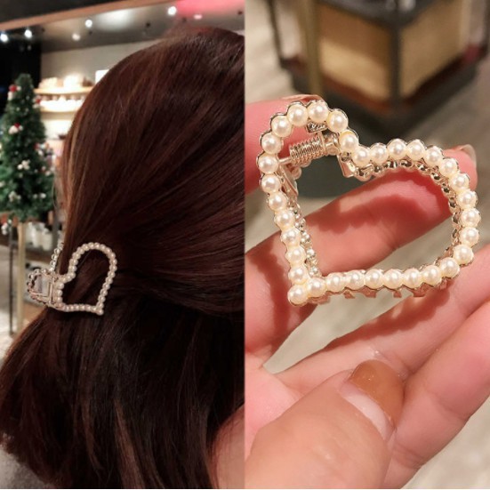 Jepit Rambut Gaya Korea dengan Hiasan Mutiara + Berlian Imitasi untuk Wanita