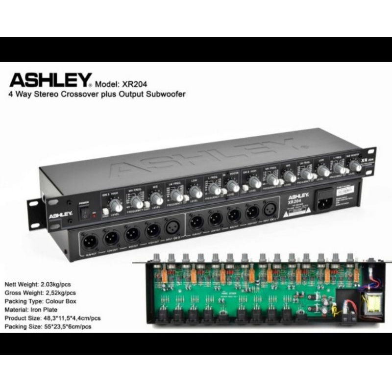 Crossover Ashley XR 204 Xover 4 Way Stereo Subwoofer Original