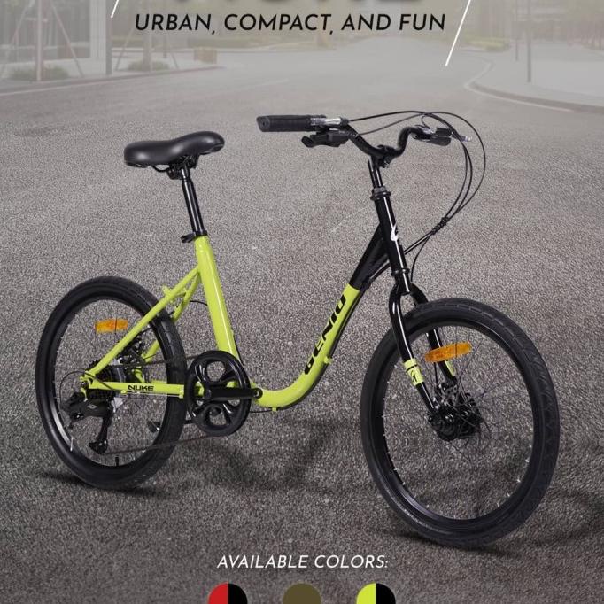 Sepeda Minion Minivelo GENIO NUKE New 7 Speed Rem Cakram
