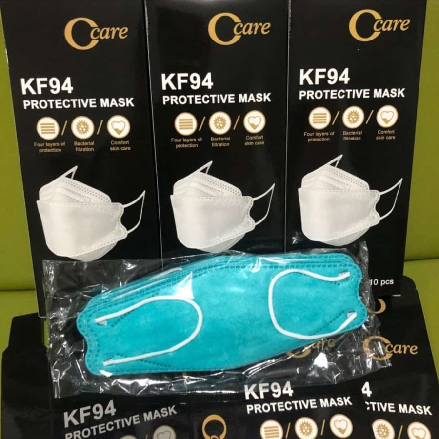 Masker KF94 Hijau / masker medis korea (1box isi 10pc)