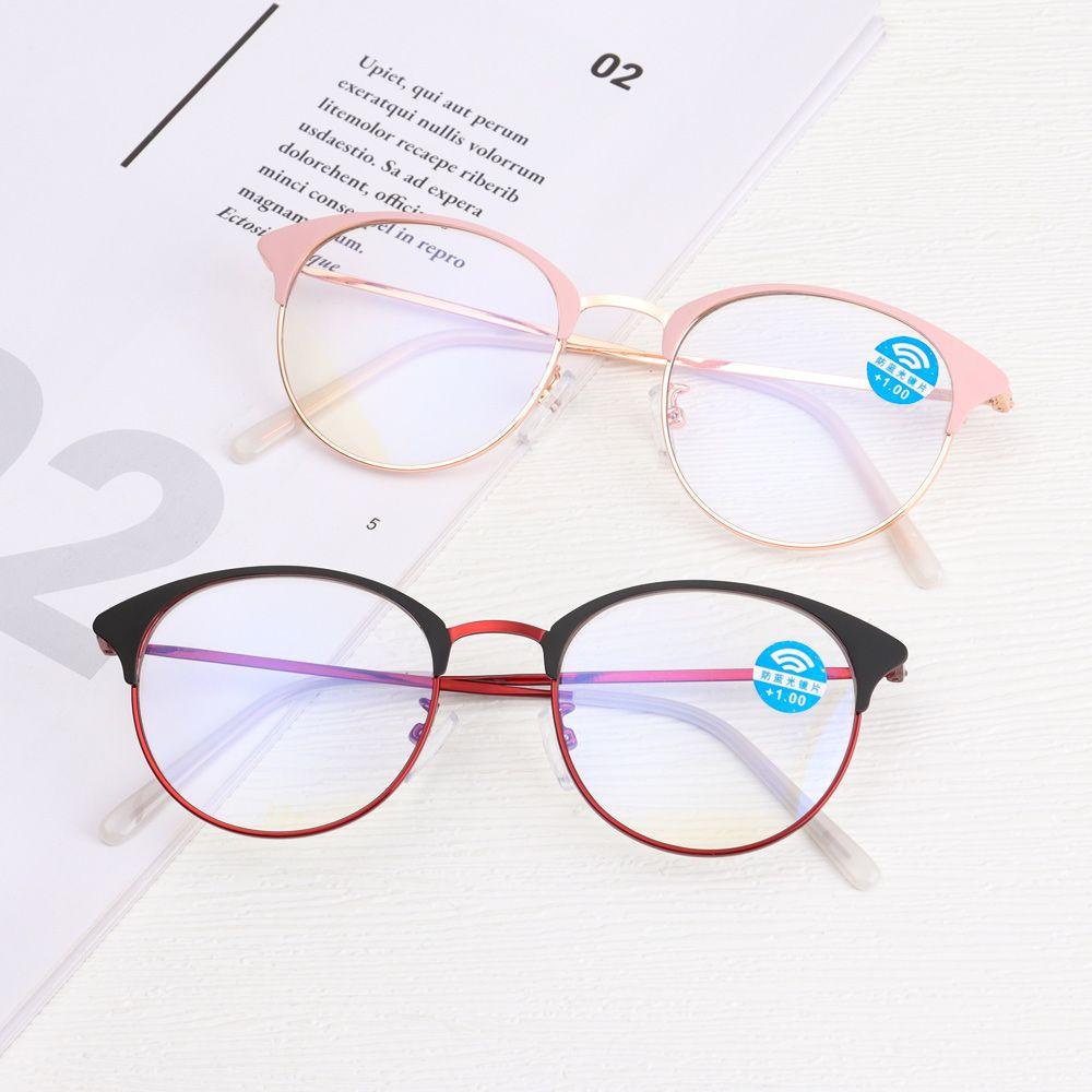 ❈Rowan ROWAN ROWAN❈ Kacamata Baca Anti UV Blue Rays Portable + 1.0 ~ + 4.0 Frame Metal Untuk Pria / Wanita