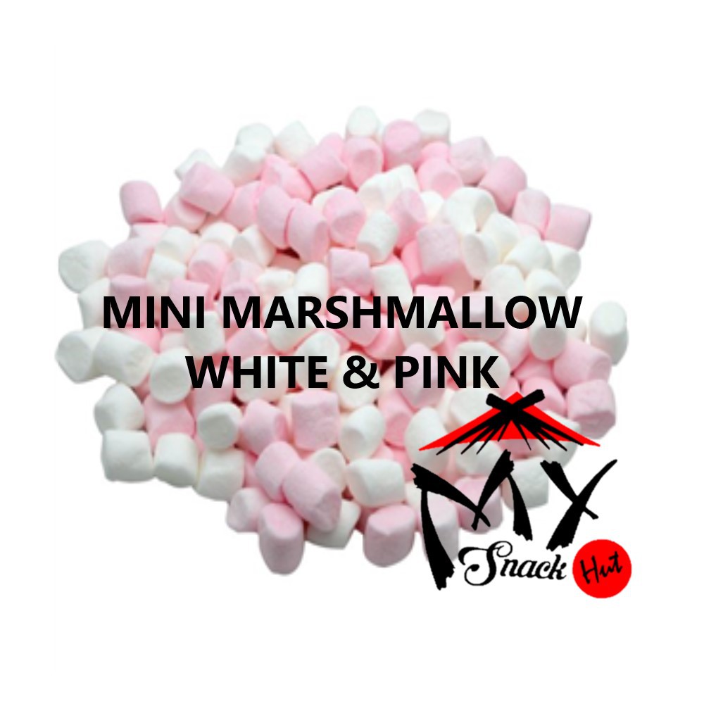 MARSHMALLOW - MARSMELOW MINI CORNICHE CRUST JAR TOPPING HATI BUNGA PUTIH WHITE PINK RAINBOW PASTEL HALAL